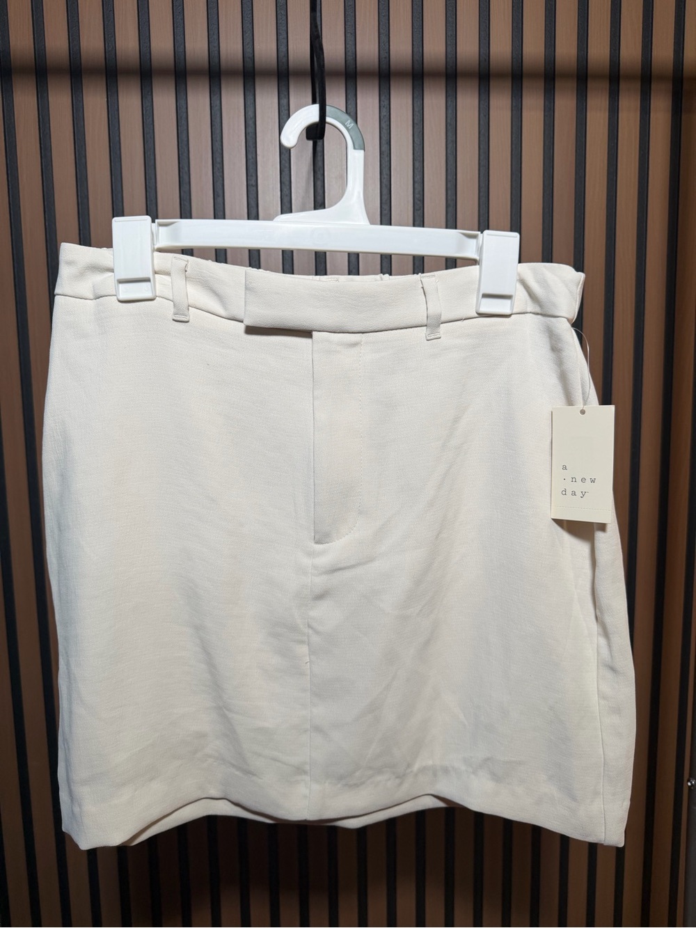 A New Day Cream High-Rise Mini Skirt